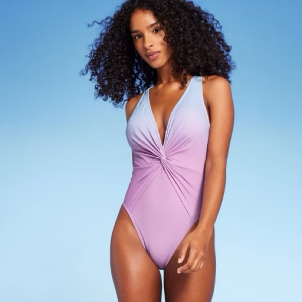 Shade & Shore Ombré Twist Front One Piece